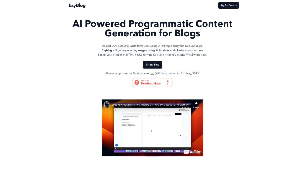 EsyBlog: Effortless Blog Creation with AI Tools