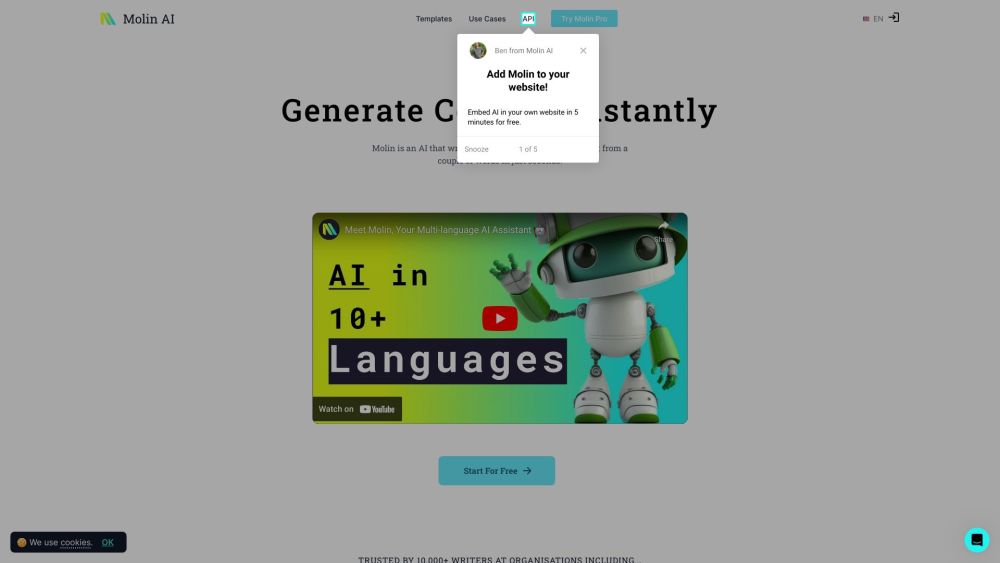 Molin: AI Tool for Effortless Content Generation