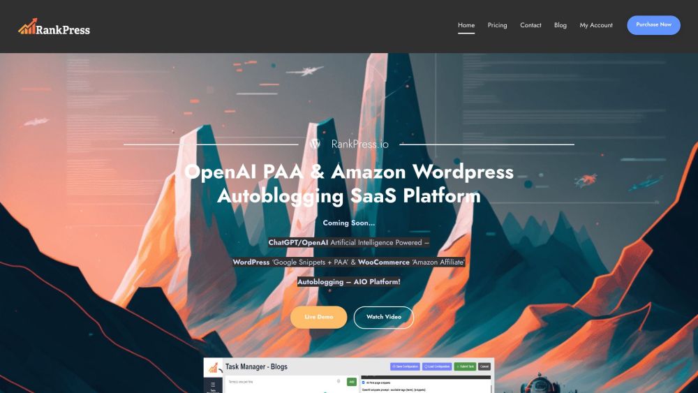 RankPress.io: AI Autoblogging & WooCommerce-based Affiliate Websites