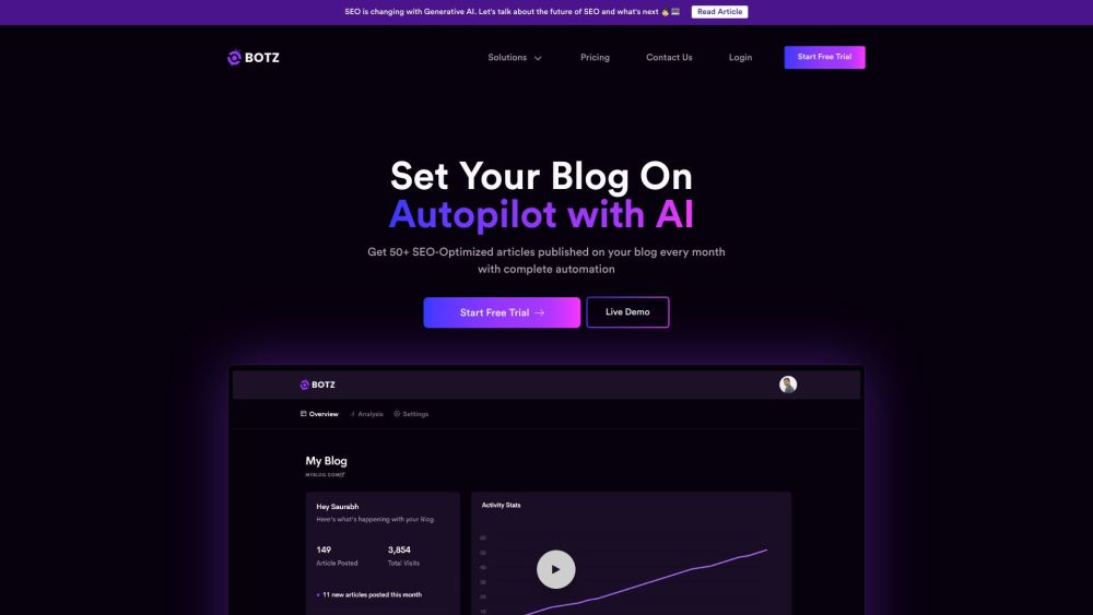 GetBotz Website screenshot