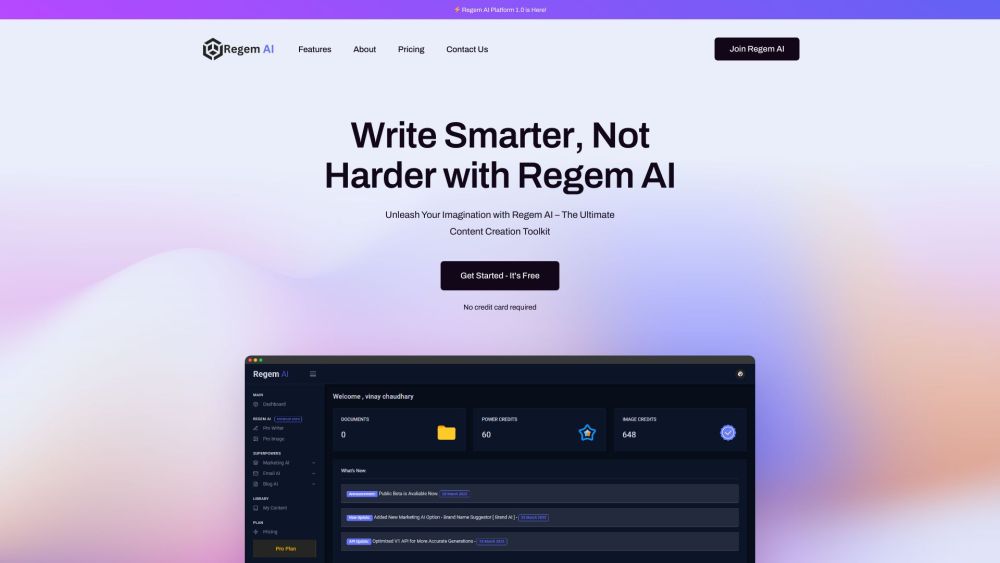 Regem AI Platform: Ultimate AI Tool for Effortless Content Creation