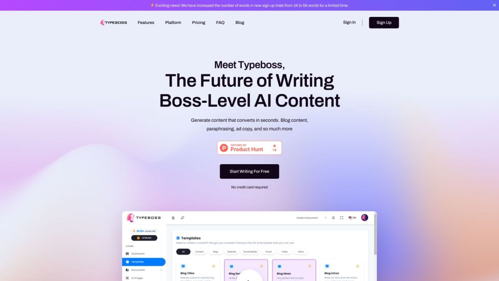 Typeboss: Powerful Copywriting AI Tool