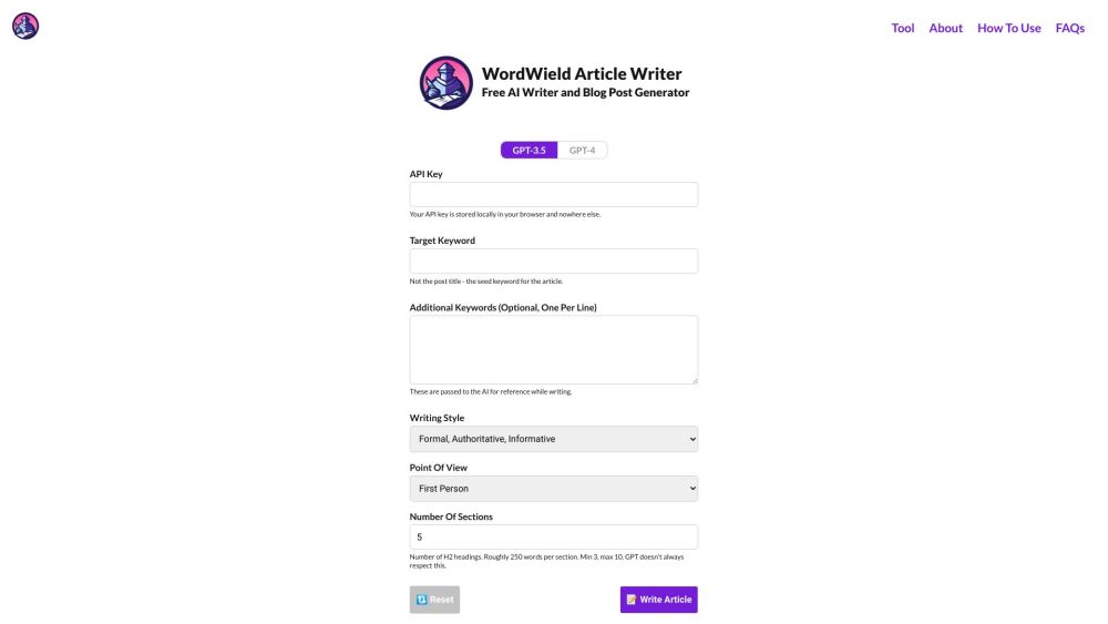 WordWield: Free AI Tool for Complete Articles (40 letters)