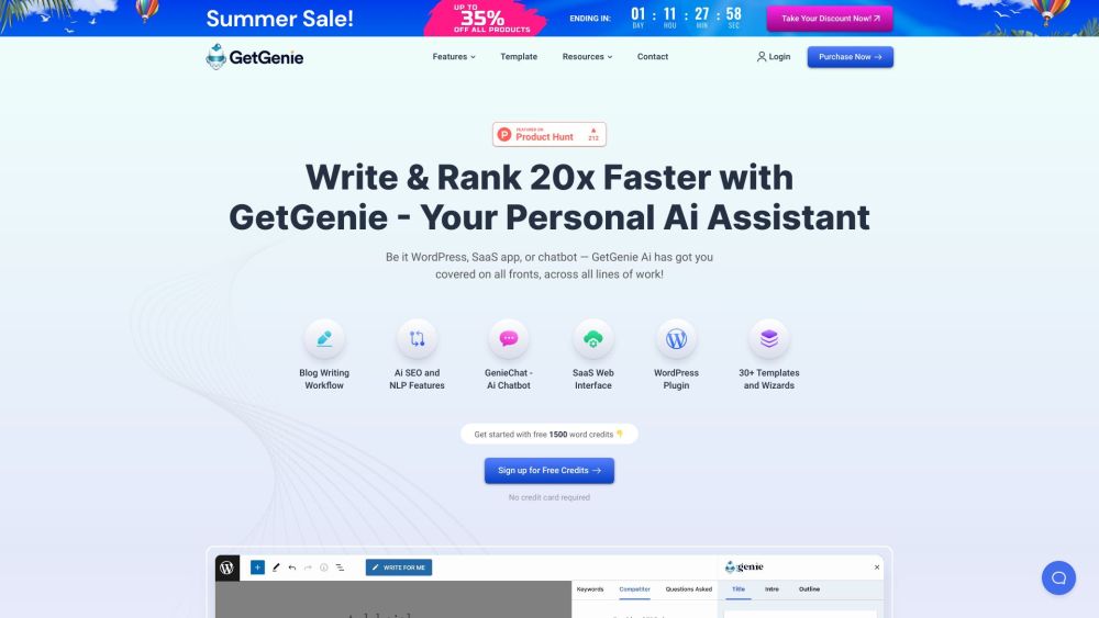 GetGenie Ai Website screenshot