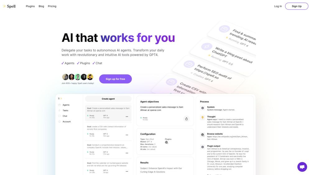 Spell: Revolutionize Work with AI Tools (40 letters)