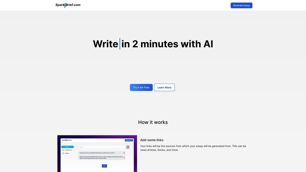 SparkBrief: AI Essay Writing Tool for Different Tones