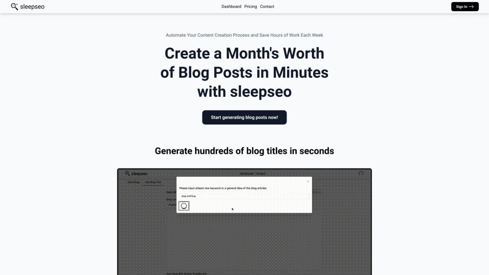 sleepseo: AI Tool for Blog Content Creation