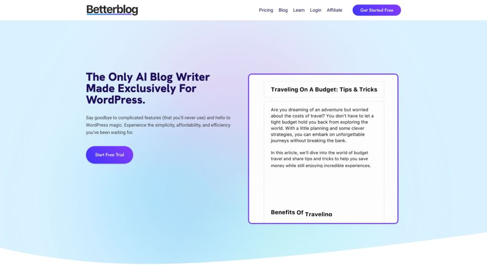 BettterBlog.ai Website screenshot