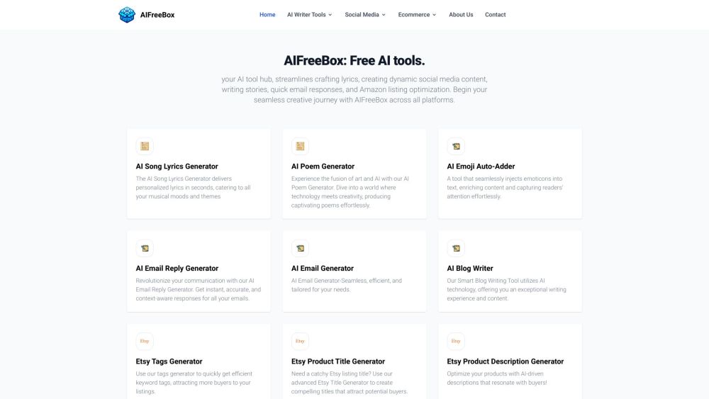 AIFreeBox: AI Tool Hub for Creative Tasks