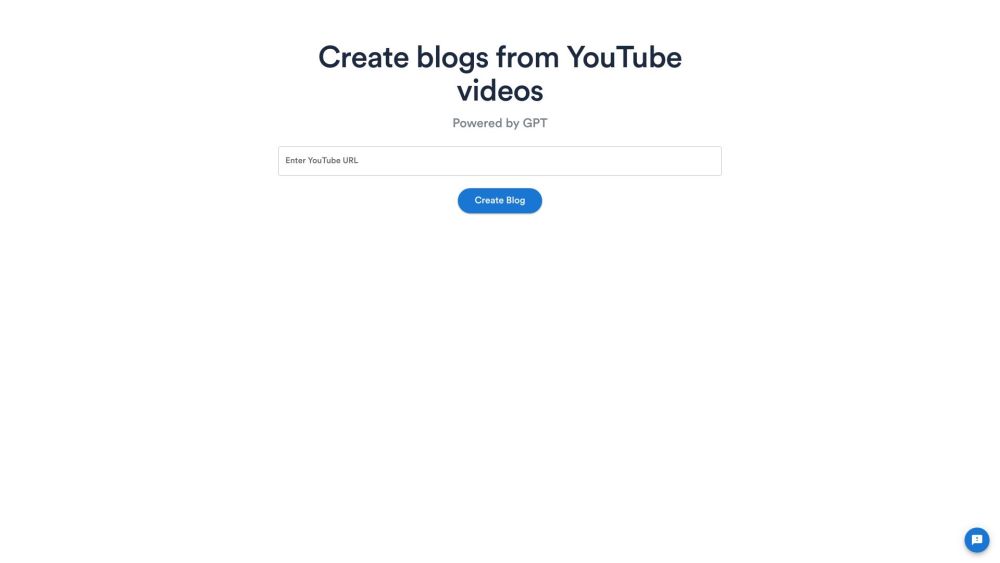 BlogFromVideo Website screenshot