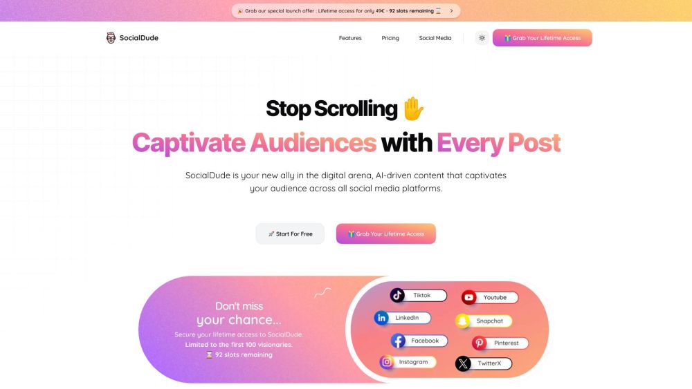 SocialDude: AI-Driven Brand Content Tool