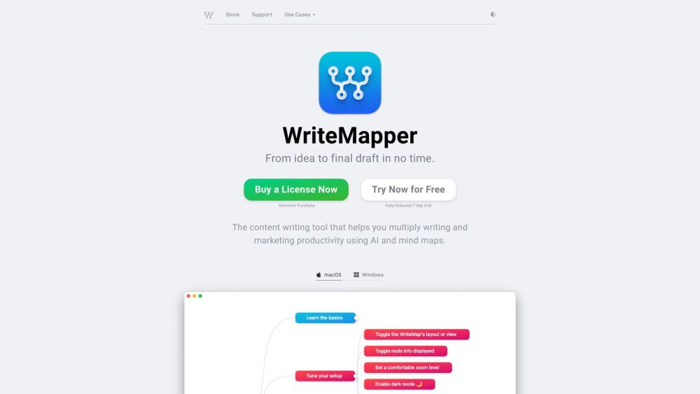 WriteMapper: AI Tool for Content Writing Productivity