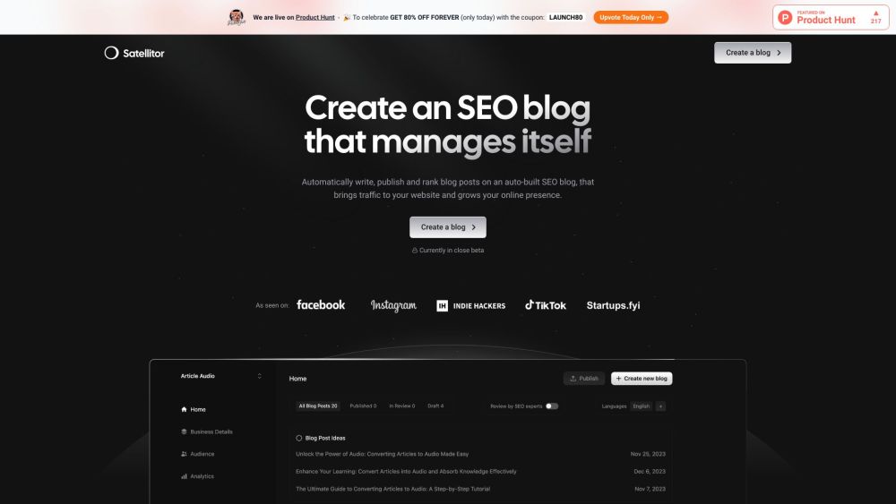 Satellitor: AI SEO Agency & Blog Automation