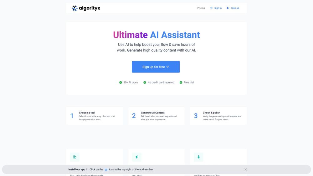 Algorityx Website screenshot