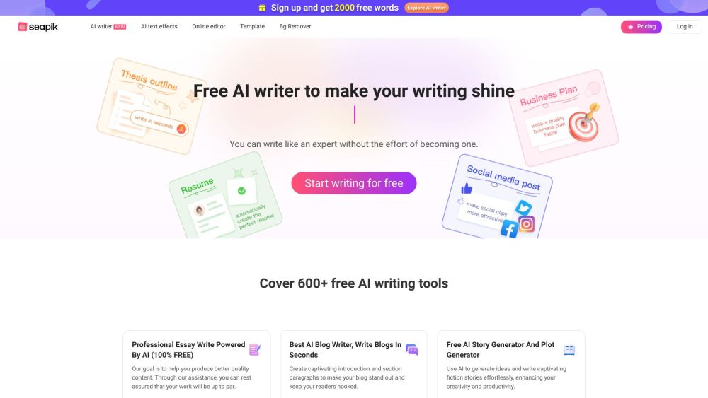 Seapik AI Writer: Text Generator Tool & Copy AI