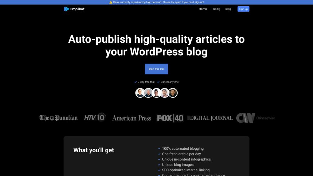 Emplibot: AI Tool for WordPress Blogs