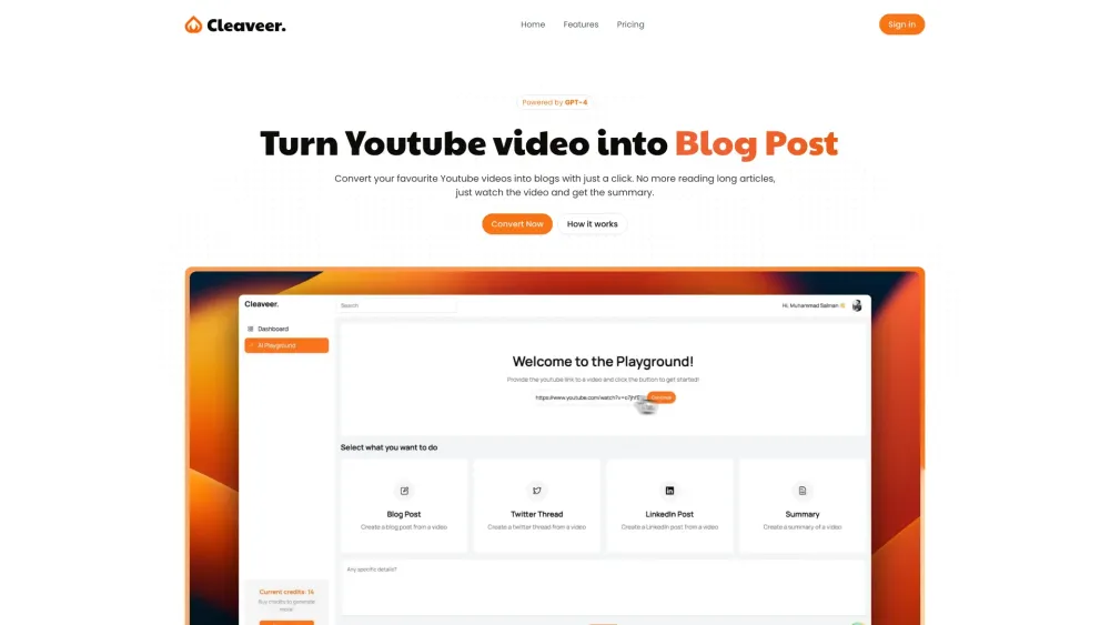 Cleaveer: AI Tool for Effortless Content Creation