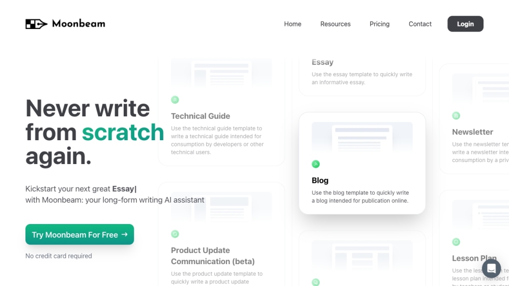 Moonbeam - AI Writing Assistant: Write Better and Faster