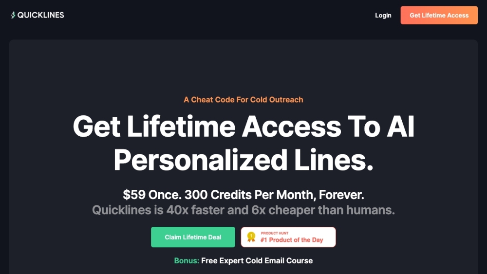 Quicklines: AI Tool for Cold Email Outreach