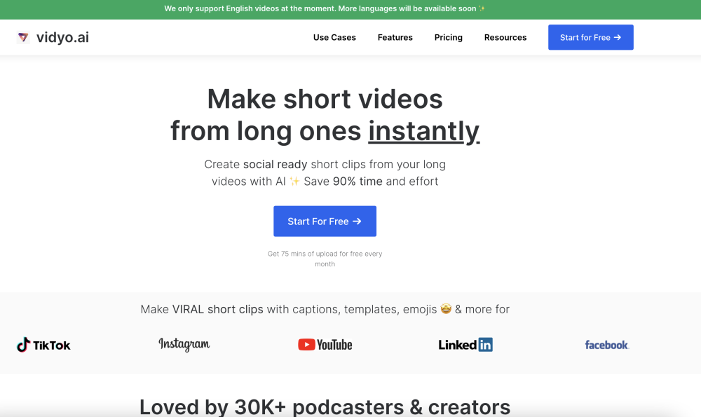 vidyo.ai: AI Tool for Repurposing Podcasts & Videos