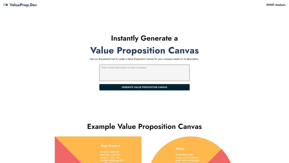 AI Value Proposition Canvas Generator: AI Tool for Your Projects