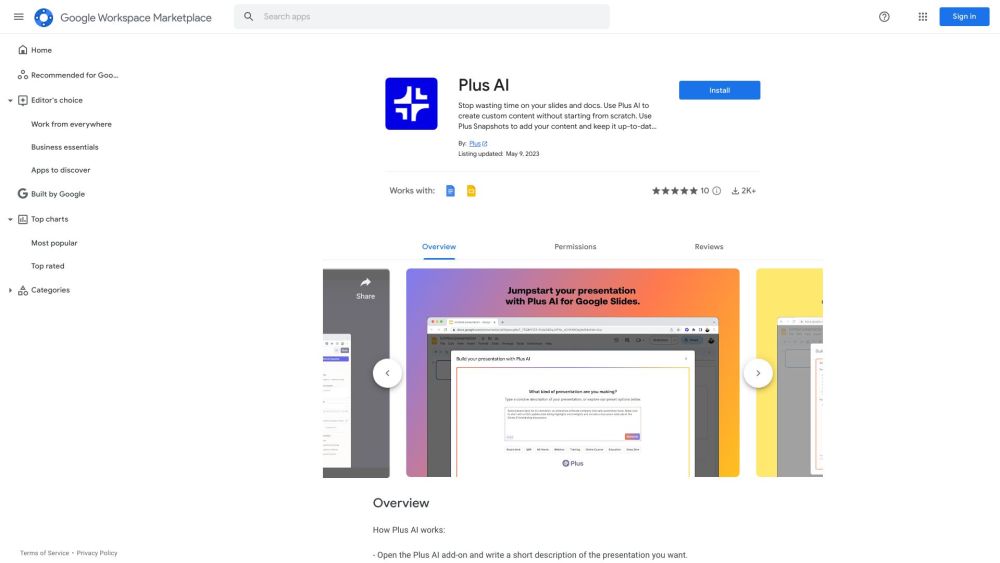 Plus AI: AI Tool for Fast Engaging Presentations