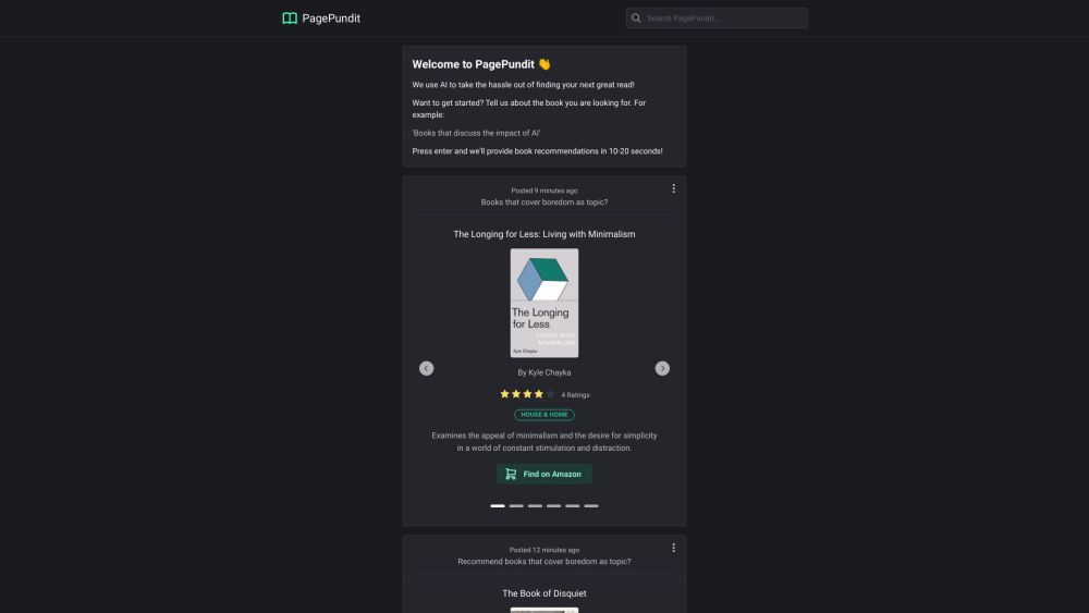 PagePundit: AI-powered book recs, your next great read!