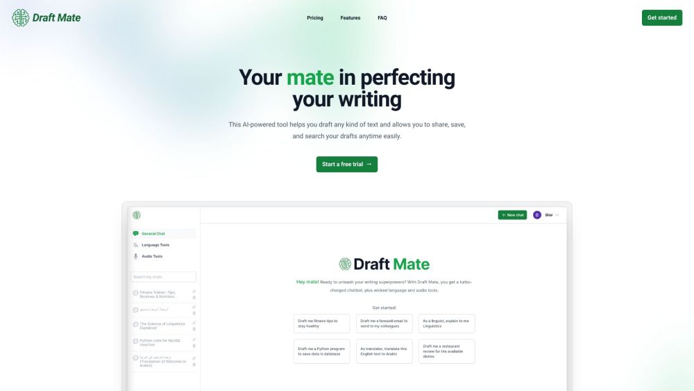 DraftMate: AI Tool for Easy Drafting & Sharing