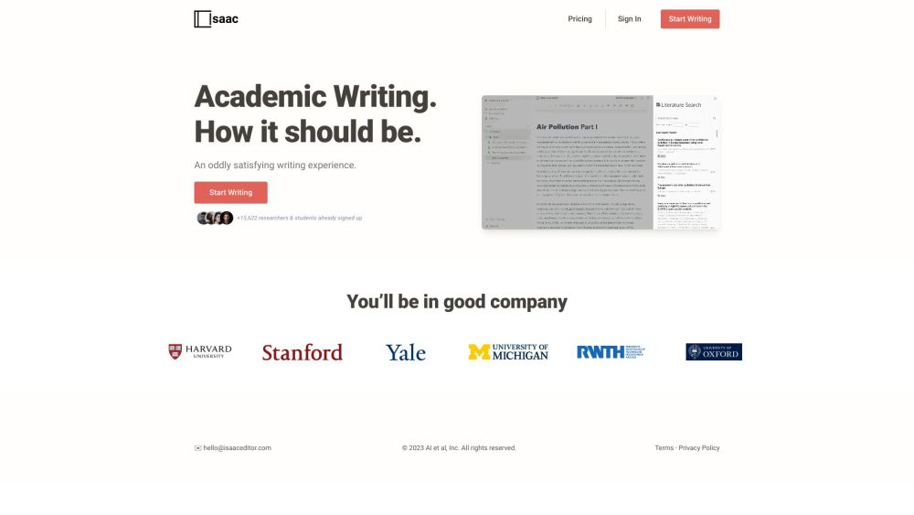 Isaac: AI Writing Tool for Students & Researchers