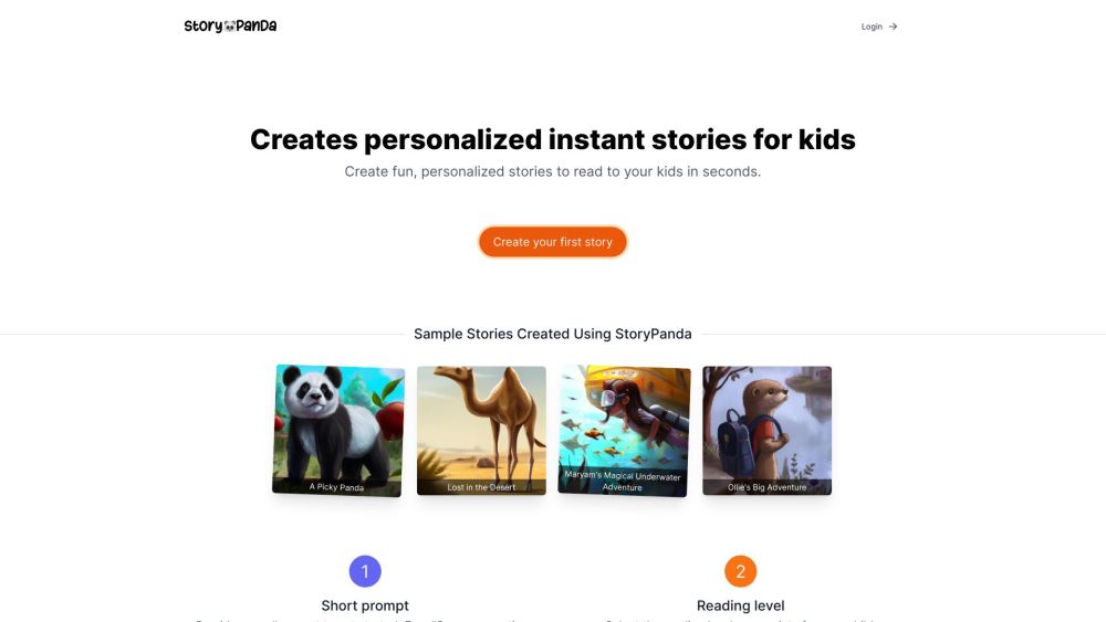 StoryPanda: Instantly Create Personalized Children's Stories with AI Tool