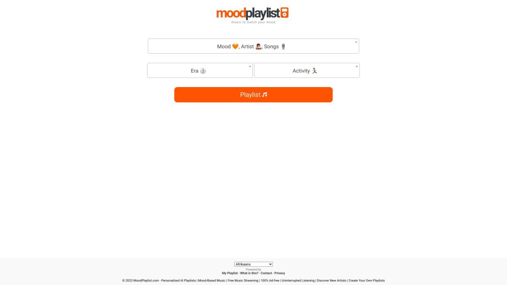 Moodplaylist: AI Tool for Ad-Free Mood Playlists