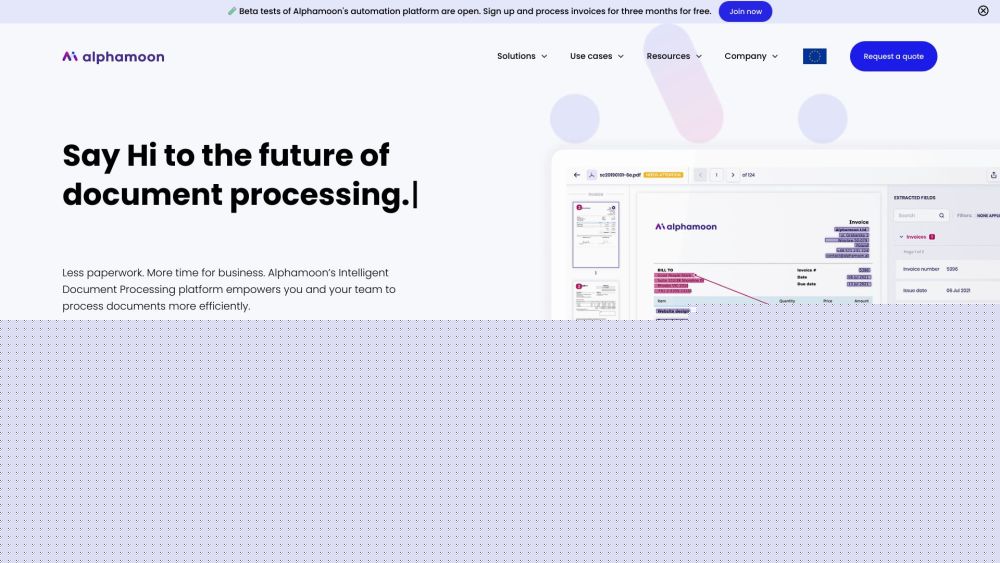 Alphamoon: AI Tool for Intelligent Document Processing