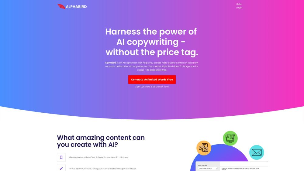 Alphabird AI Copywriter: Advanced AI Tool for High-Quality Copy