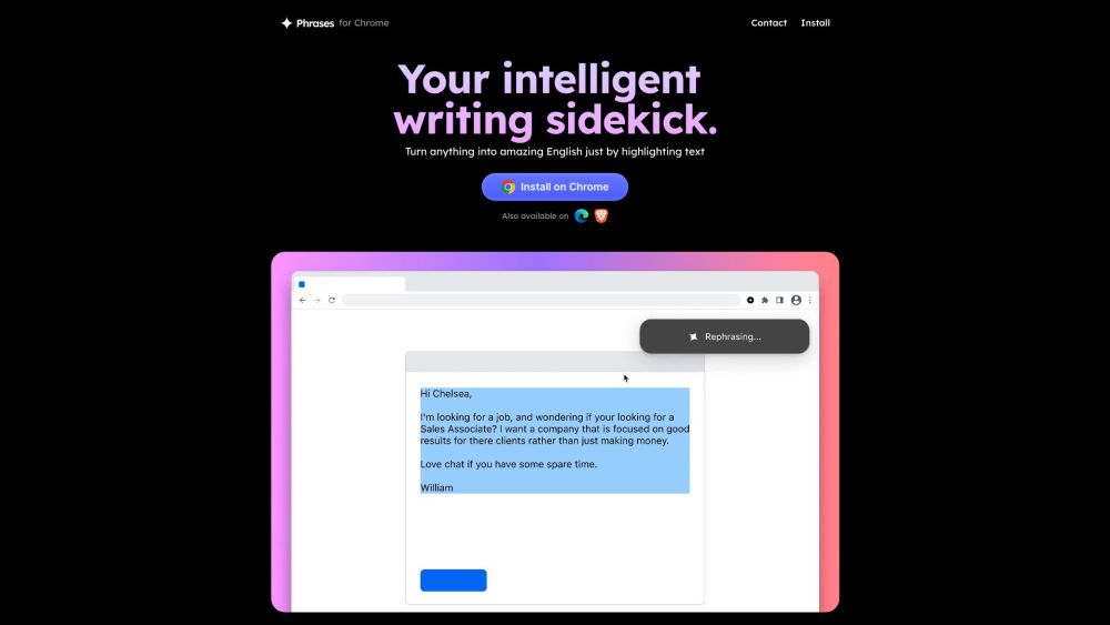 Phrases - Your intelligent writing sidekick: AI Tool for Smarter Writing & Rephrasing Options
