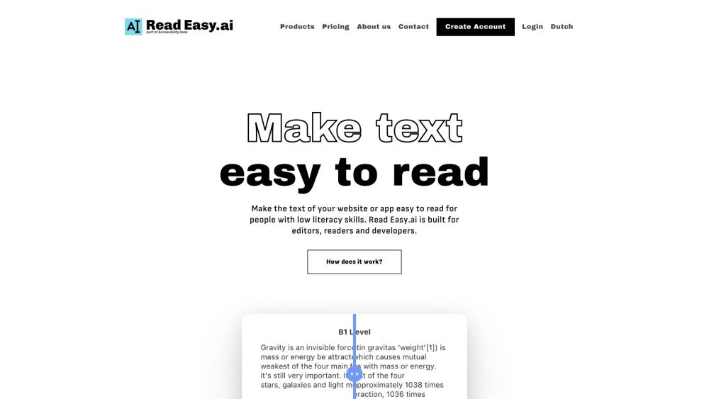 Read Easy.ai Website screenshot