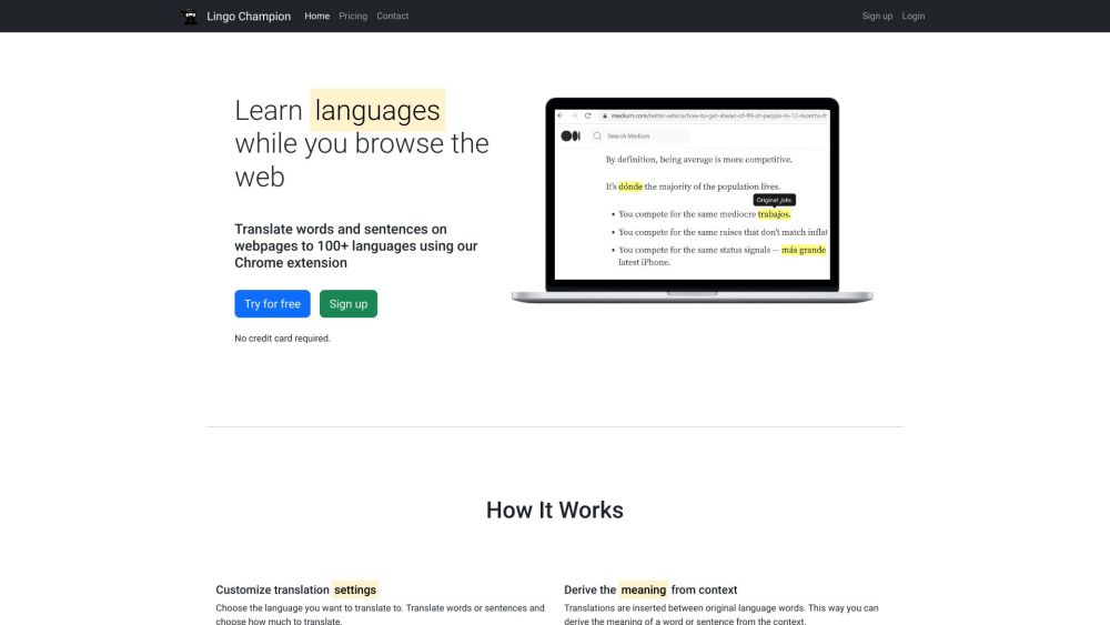 Lingo Champion: AI Tool for Language Learning