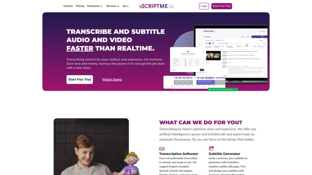 ScriptMe: Transcriptions & Subtitles in 30+ Languages