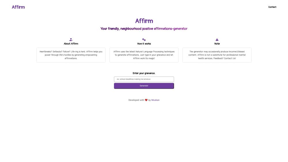 Affirm: Empowering AI Tool for Resilience