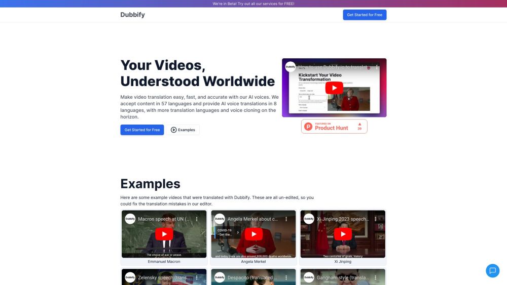 Dubbify: AI Tool for Video Translation