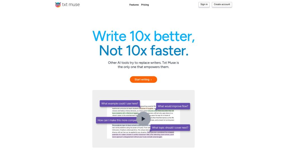 Txt Muse: AI Text Editor and Productivity Tool