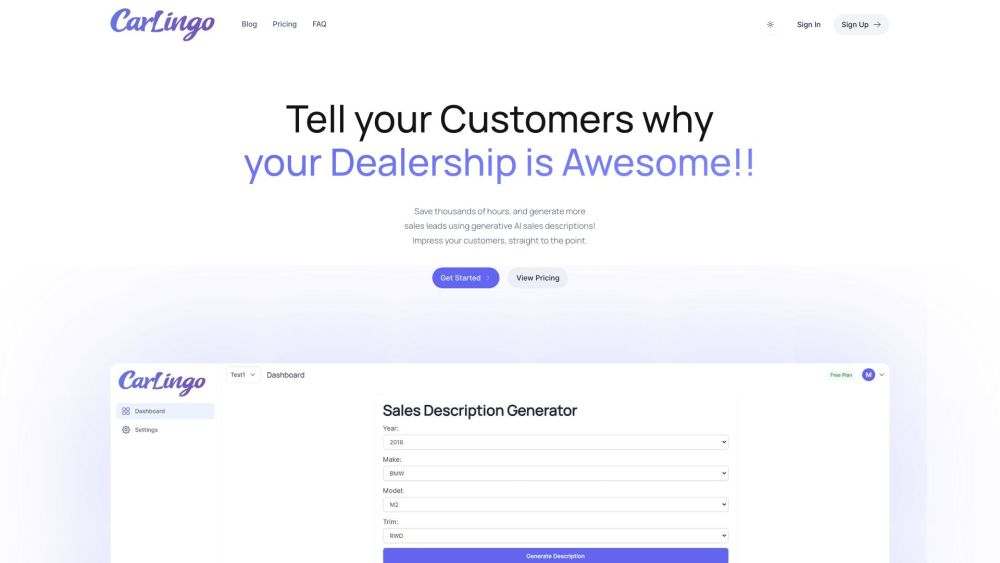 Car Sales Descriptions AI: AI Tool for Dealerships