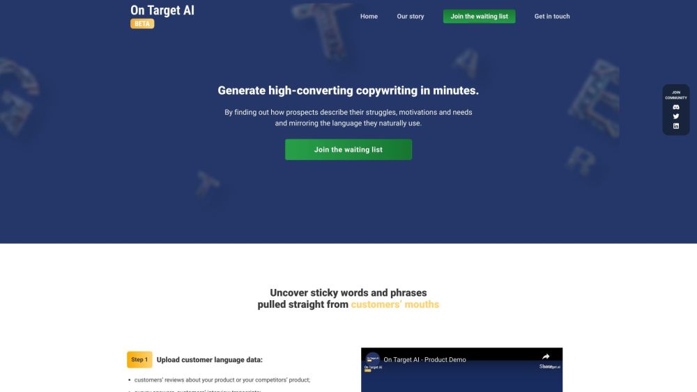 On Target: AI Tool for High-Converting Copywriting