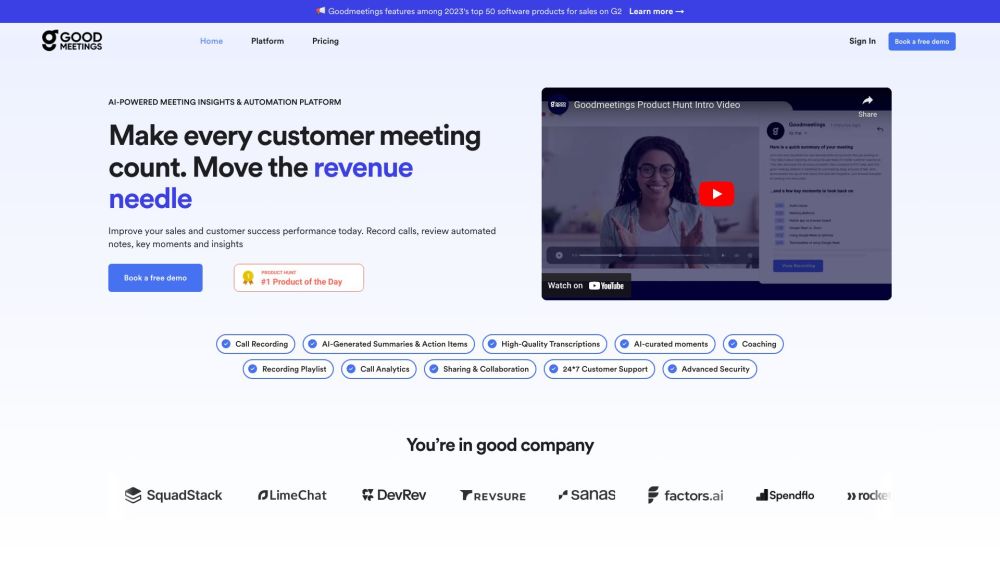 Goodmeetings Website screenshot