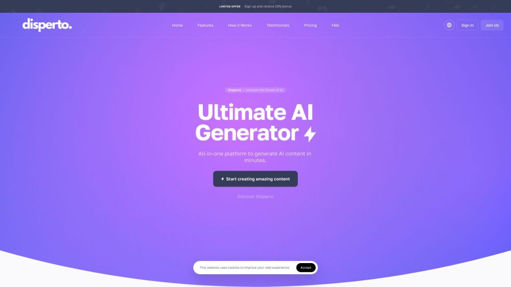 Disperto: AI Tool for Creative Content & Visuals