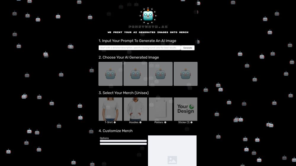 Printwith.ai: AI Universe Merch Store