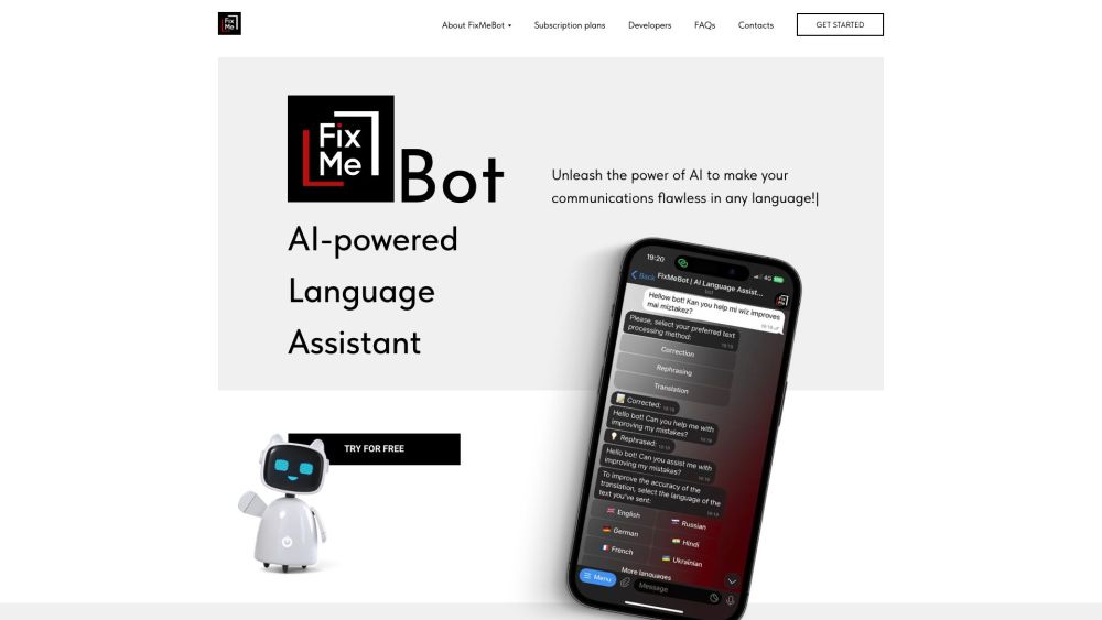 FixMeBot: AI-powered Language Assistant - Advanced AI Tool