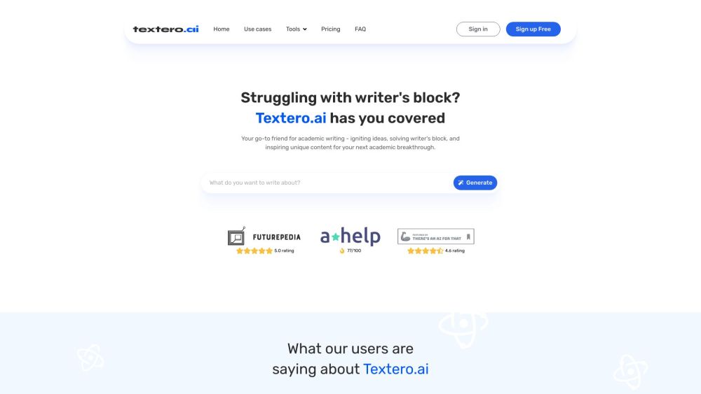 Textero.ai Website screenshot