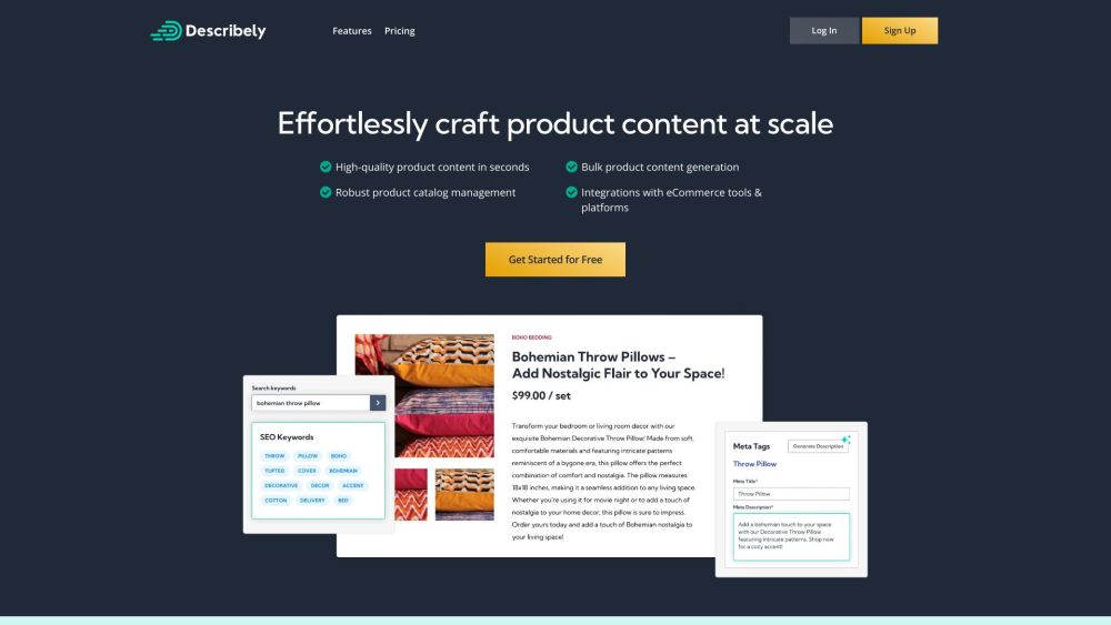 Describely: AI Tool for eCommerce Content Creation