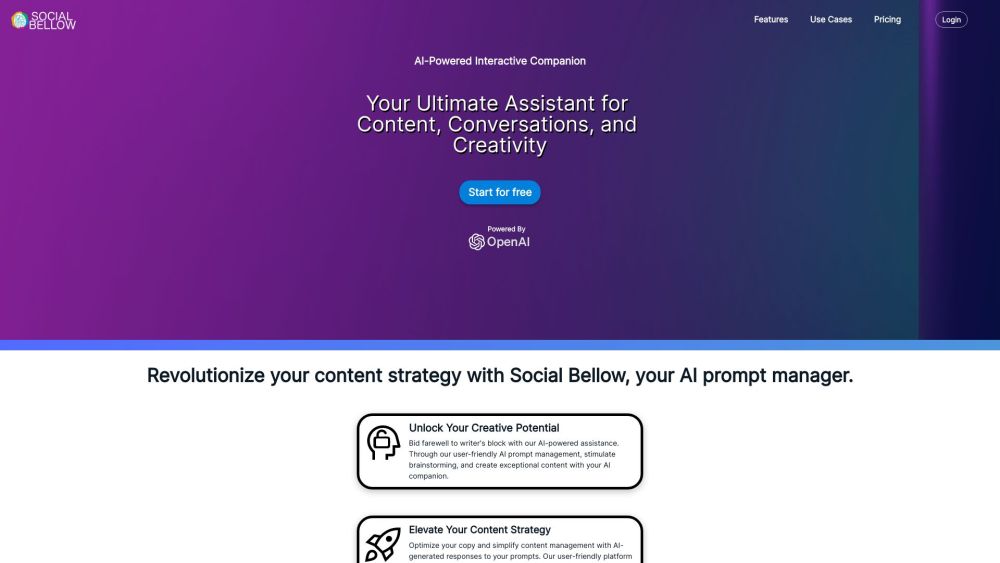 Social Bellow: AI Tool for Content Strategy & Creativity Enhancement