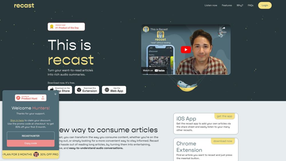 Recast: AI Tool for Audio Article Summaries On-the-Go